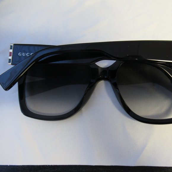 Gucci Women's Cat Eye Black Sunglasses - Picture 5 of 7
